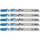 Bosch T-Shank 3-5/8 In. x 36 TPI High Speed Steel Jig Saw Blade, Basic for Metal (5-Pack)