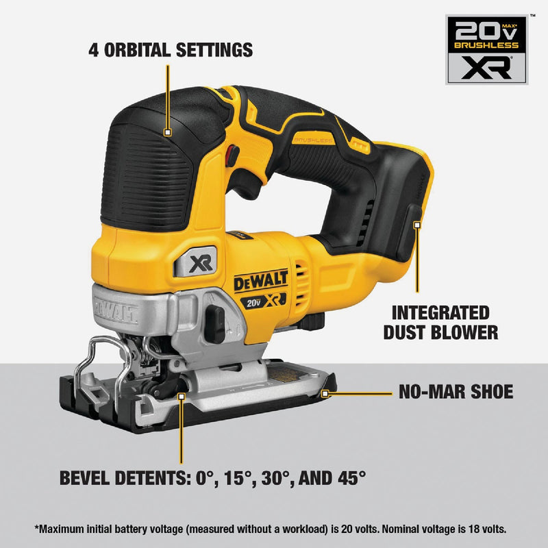 DEWALT 20V MAX XR Brushless Cordless Jig Saw (Tool Only)