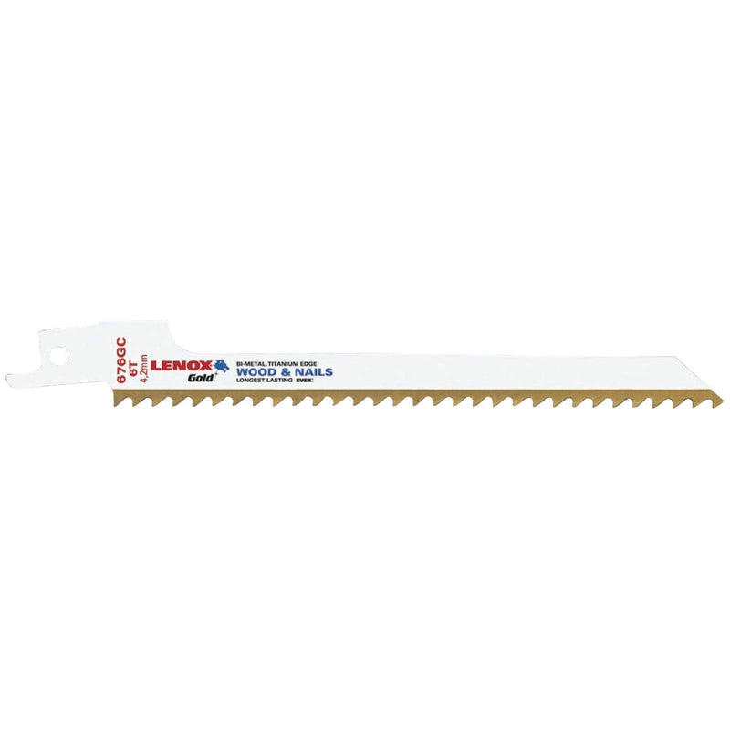 Lenox Gold 6 In. 6 TPI Wood w/Nails Reciprocating Saw Blade (5-Pack)