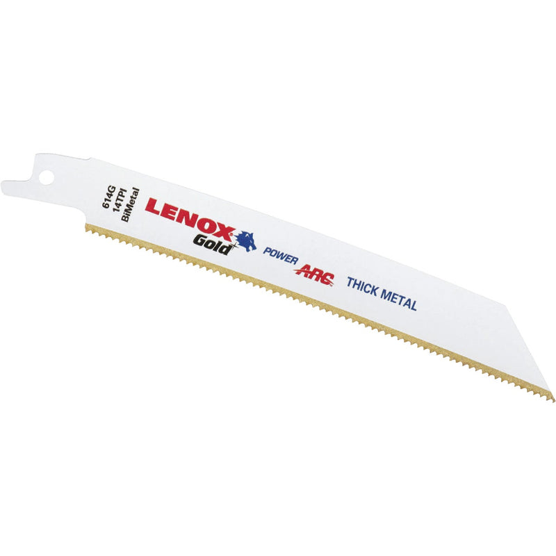 Lenox Gold 6 In. 14 TPI Thick Metal Power Arc Curved Reciprocating Saw Blade (5-Pack)