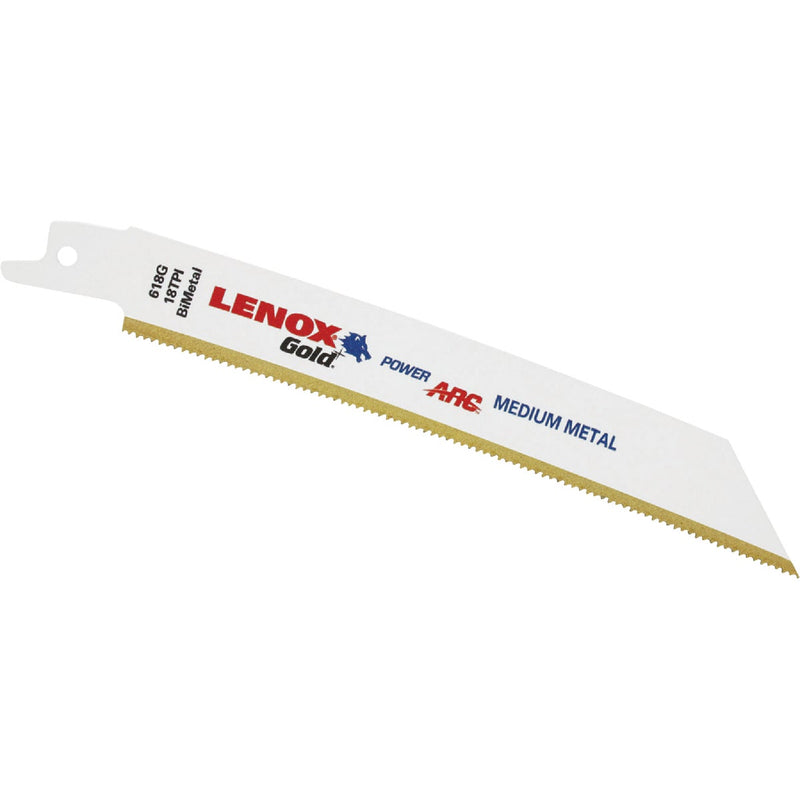 Lenox Gold 6 In. 18 TPI Thick Metal Power Arc Curved Reciprocating Saw Blade (5-Pack)