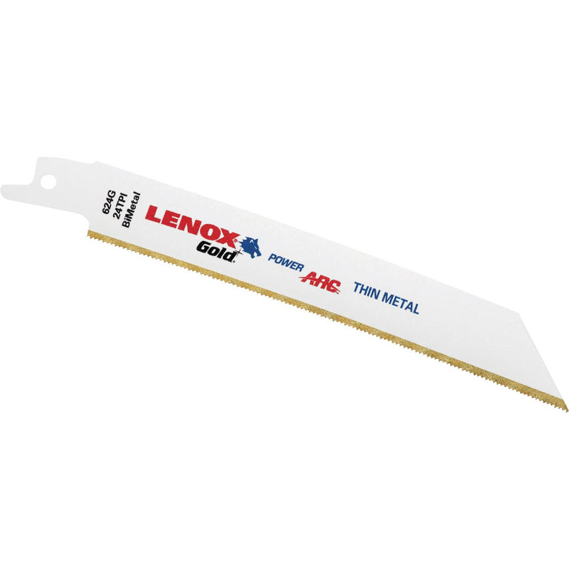 Lenox Gold 6 In. 24 TPI Thin Metal Power Arc Curved Reciprocating Saw Blade (5-Pack)