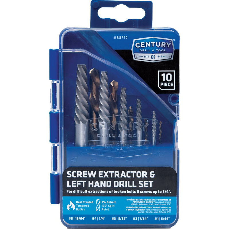 Century Drill & Tool Screw Extractor & Drill Bit Set (10-Piece)