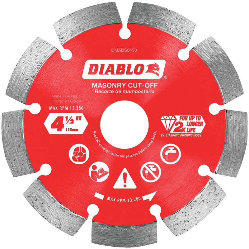 Diablo 4-1/2 In. Segmented Rim Dry/Wet Cut Diamond Blade