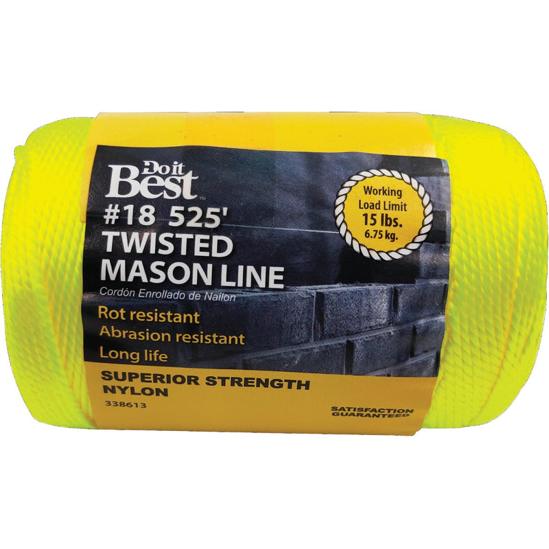 Do it Best 525 Ft. Fluorescent Yellow Twisted Nylon Mason Line