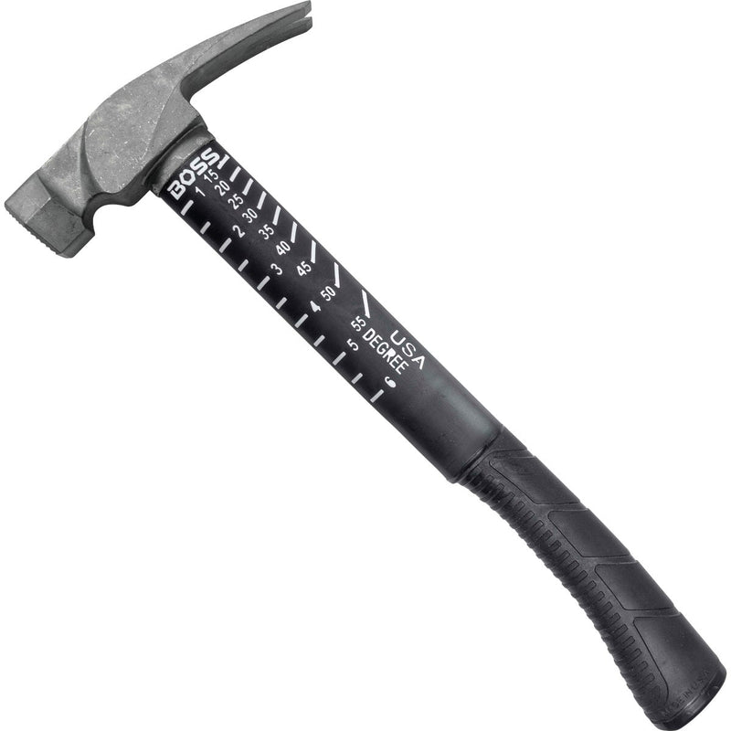 BOSS Hammer 16 Oz. Milled-Face Framing Hammer with Fiberglass Handle