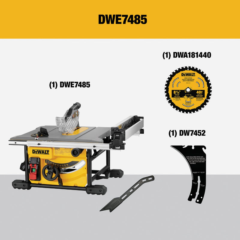 DEWALT 15-Amp 8-1/4 In. Compact Portable Jobsite Table Saw