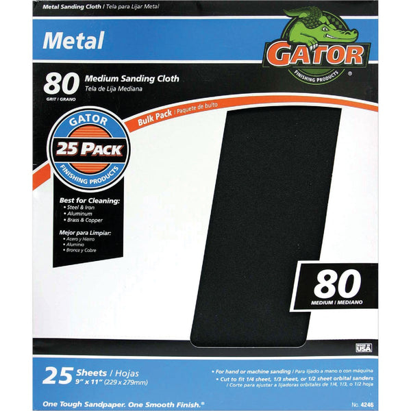 Gator 9 In. W x 11 In. L 80 Grit Emery Cloth (25-pack)