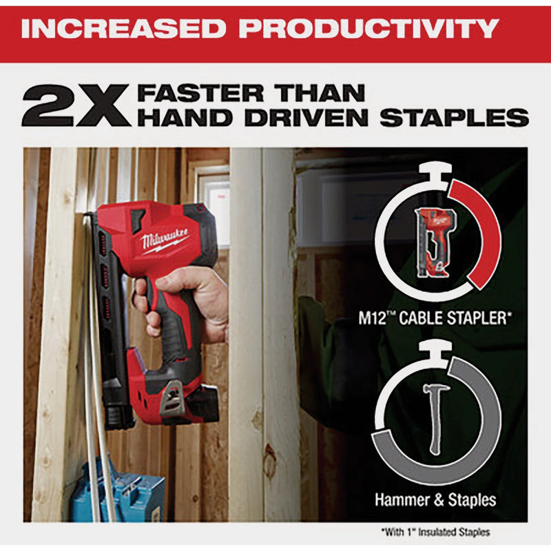 Milwaukee M12 1 In. Cordless Cable Stapler (Tool Only)