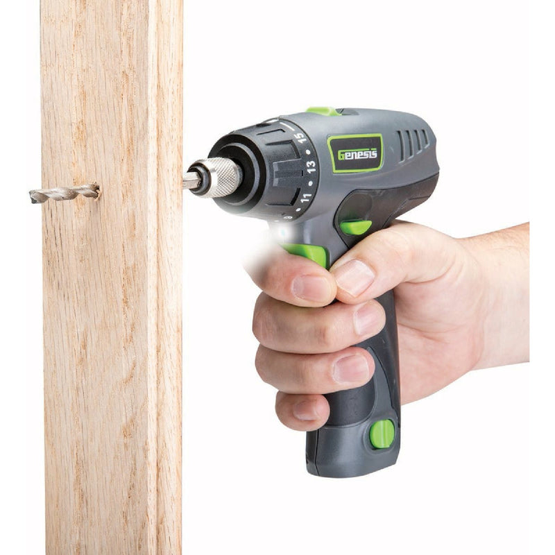 Genesis 8-Volt Lithium-Ion 1/4 In. Hex 2-Speed Cordless Screwdriver Kit