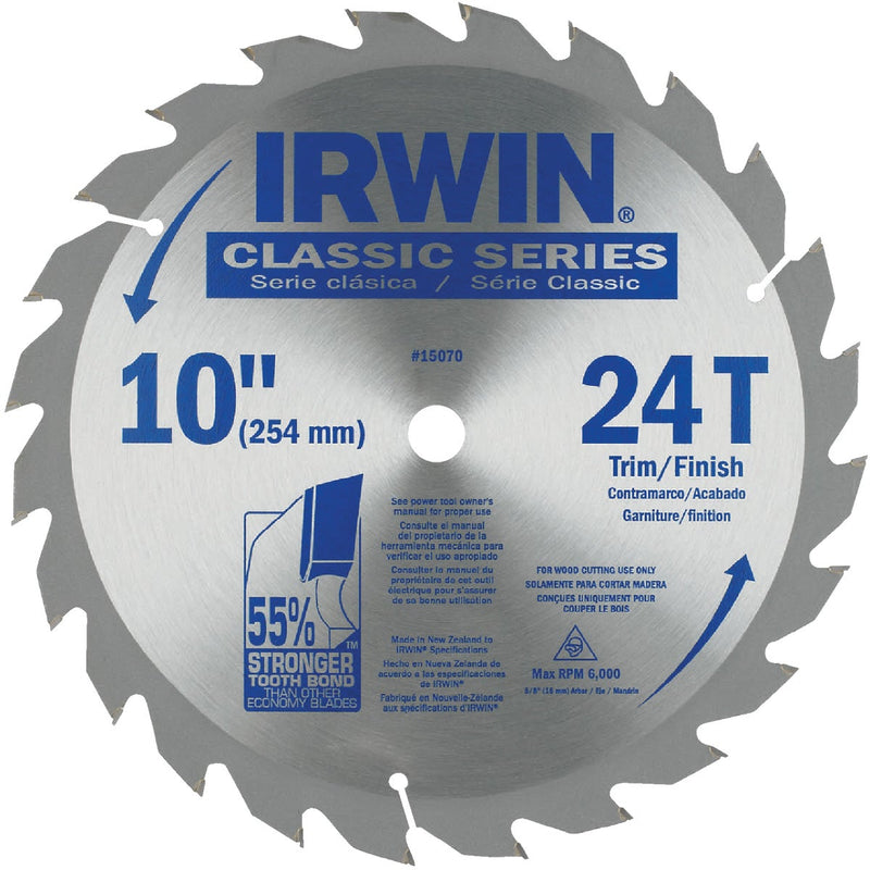 Irwin Classic Series 10 In. 24-Tooth Trim/Finish Circular Saw Blade