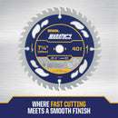 Irwin Marathon 7-1/4 In. 40-Tooth Trim/Finish Circular Saw Blade