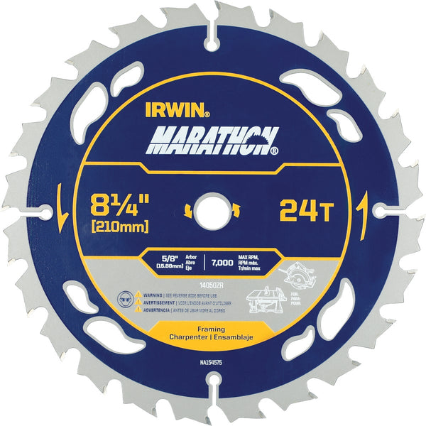 Irwin Marathon 8-1/4 In. 24-Tooth General Purpose Circular Saw Blade