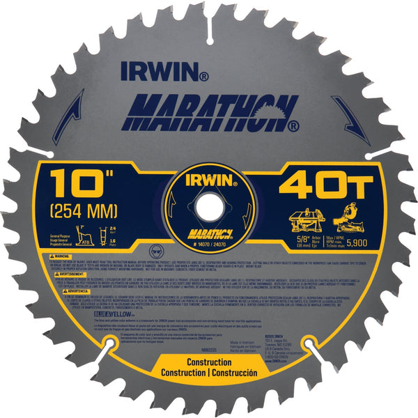 Irwin Marathon 10 In. 40-Tooth General Purpose Circular Saw Blade