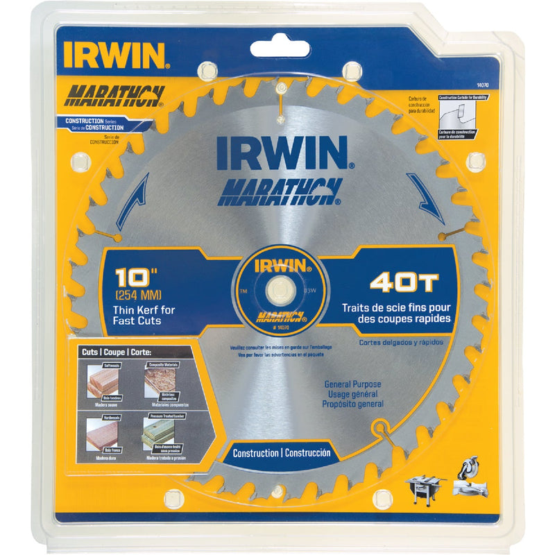 Irwin Marathon 10 In. 40-Tooth General Purpose Circular Saw Blade