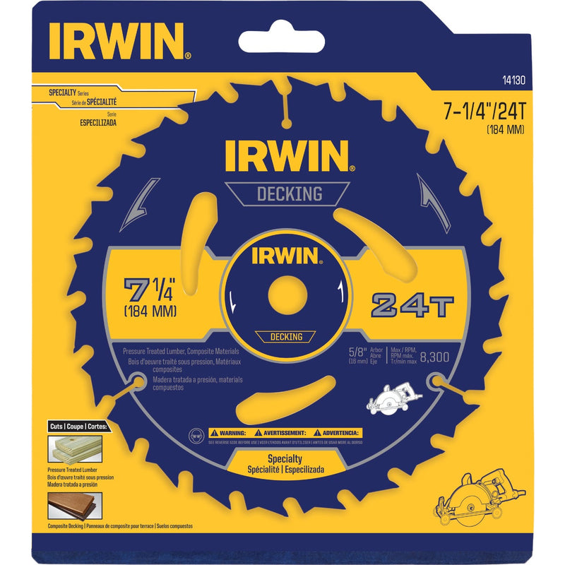 Irwin Marathon 7-1/4 In. 24-Tooth Composite Decking Circular Saw Blade