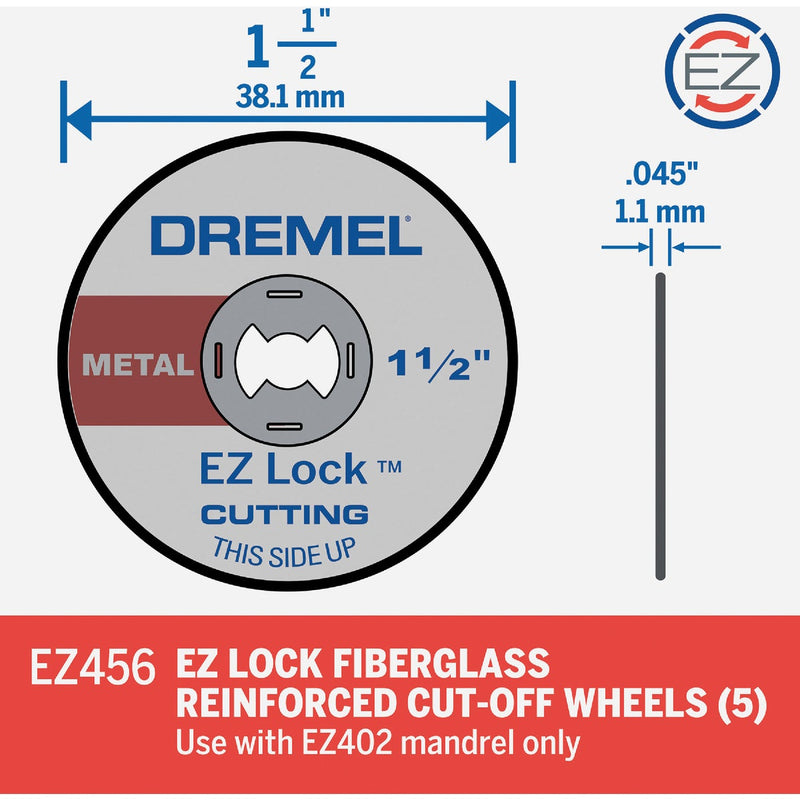 Dremel 1-1/2 In. EZ Lock Metal Cut-Off Wheel, (5-Pack)