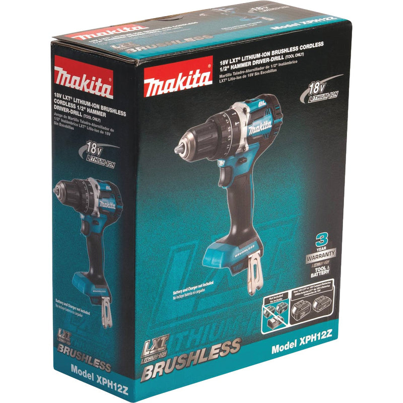 Makita 18-Volt LXT Lithium-Ion Brushless 1/2 In. Compact Cordless Hammer Drill (Tool Only)