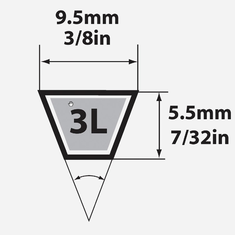 Mitsuboshi Fractional Horsepower 3L Type, 3/8 In. x 19 In.