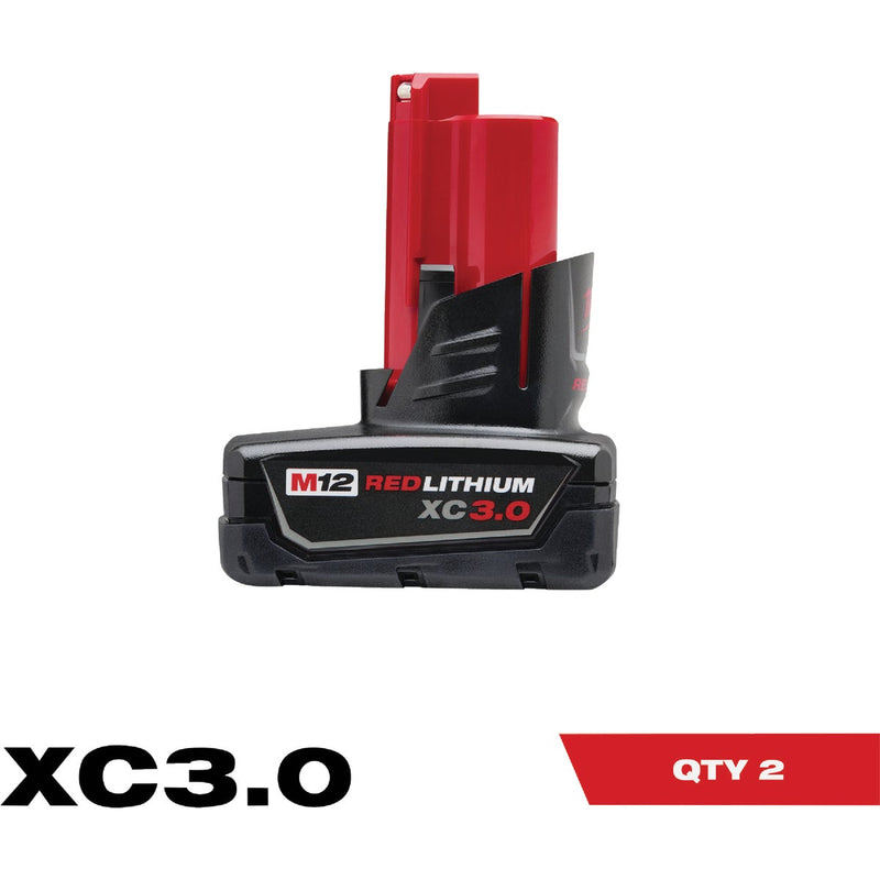 Milwaukee M12 REDLITHIUM Lithium-Ion 3.0 Ah Extended Capacity Battery Pack (2-Pack)