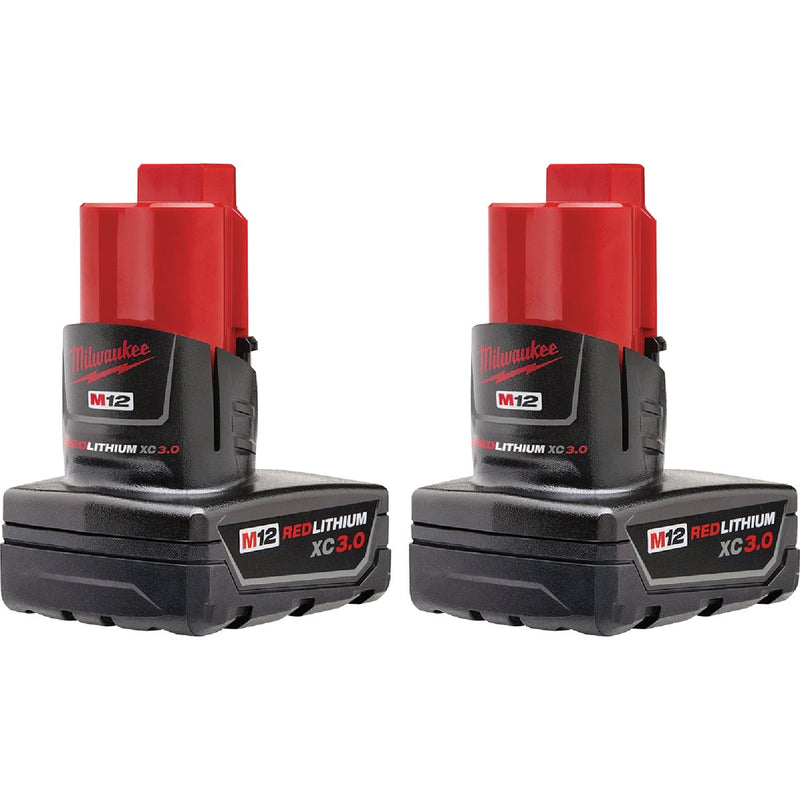 Milwaukee M12 REDLITHIUM Lithium-Ion 3.0 Ah Extended Capacity Battery Pack (2-Pack)