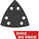 Milwaukee OPEN-LOK 3-1/2 In. Assorted Grit Triangle Sandpaper Variety Pack (25-Pack)