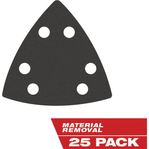 Milwaukee OPEN-LOK 3-1/2 In. Assorted Grit Triangle Sandpaper Variety Pack (25-Pack)