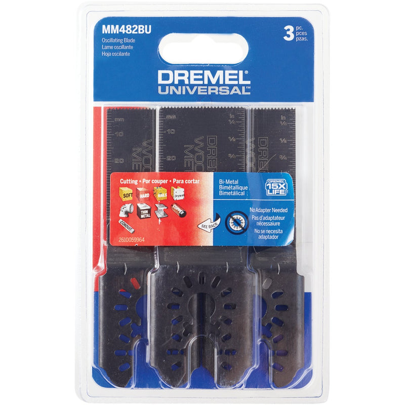 Dremel Universal 1-1/4 In. Bi-Metal Wood/Metal Flush Cut Oscillating Blade (4-Pack)