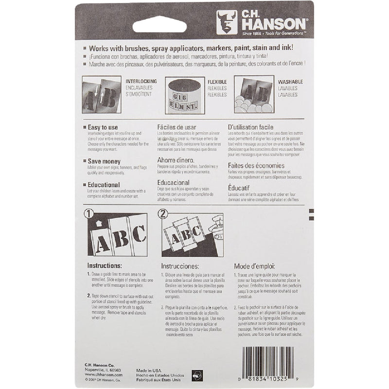 CH Hanson 2 In. Letter Stencil Set (32 Piece)