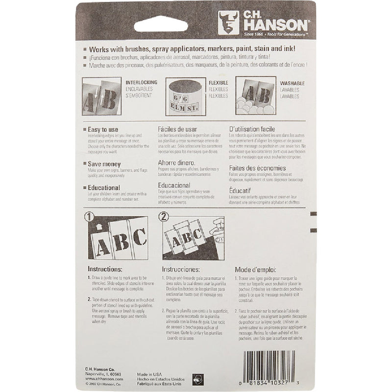 CH Hanson 3 In. Letter Stencil Set (32 Piece)