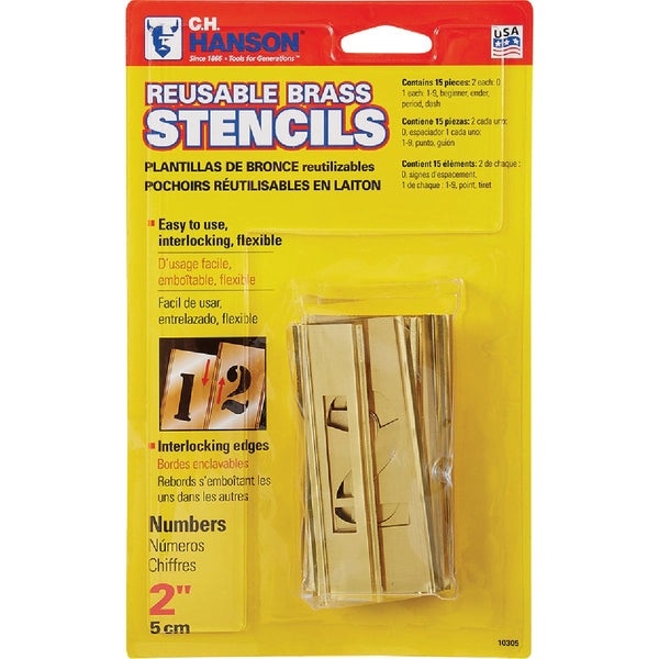 CH Hanson 2 In. Numeral Stencil Set (15 Piece)