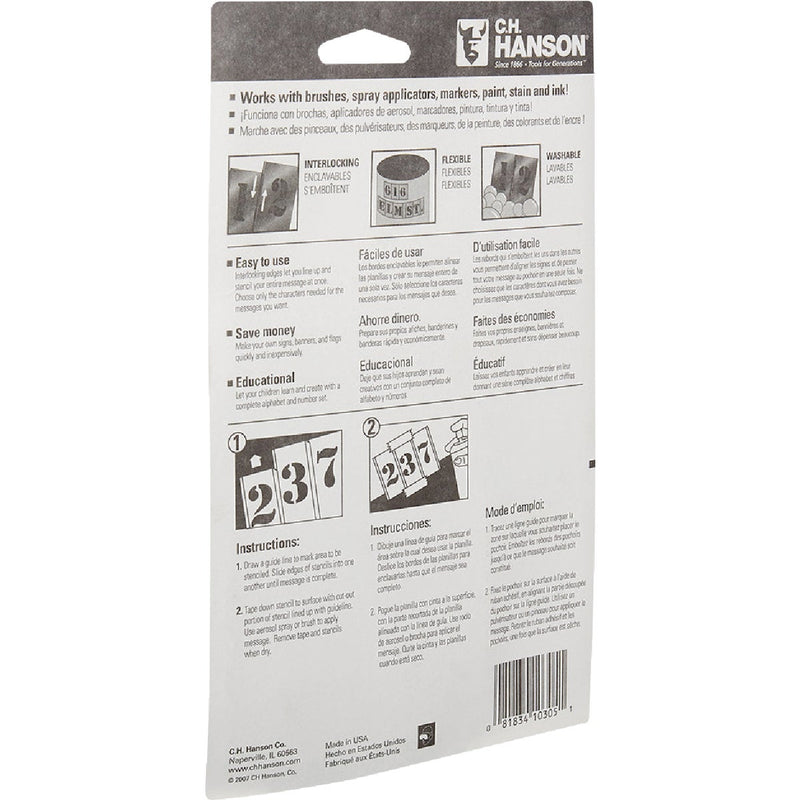 CH Hanson 2 In. Numeral Stencil Set (15 Piece)