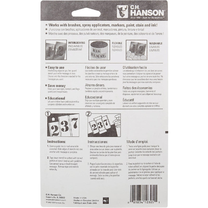 CH Hanson 2 In. Numeral Stencil Set (15 Piece)