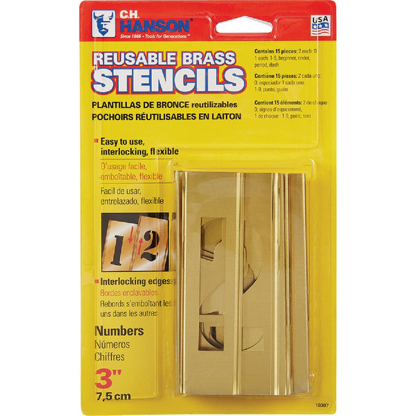 CH Hanson 3 In. Numeral Stencil Set (15 Piece)