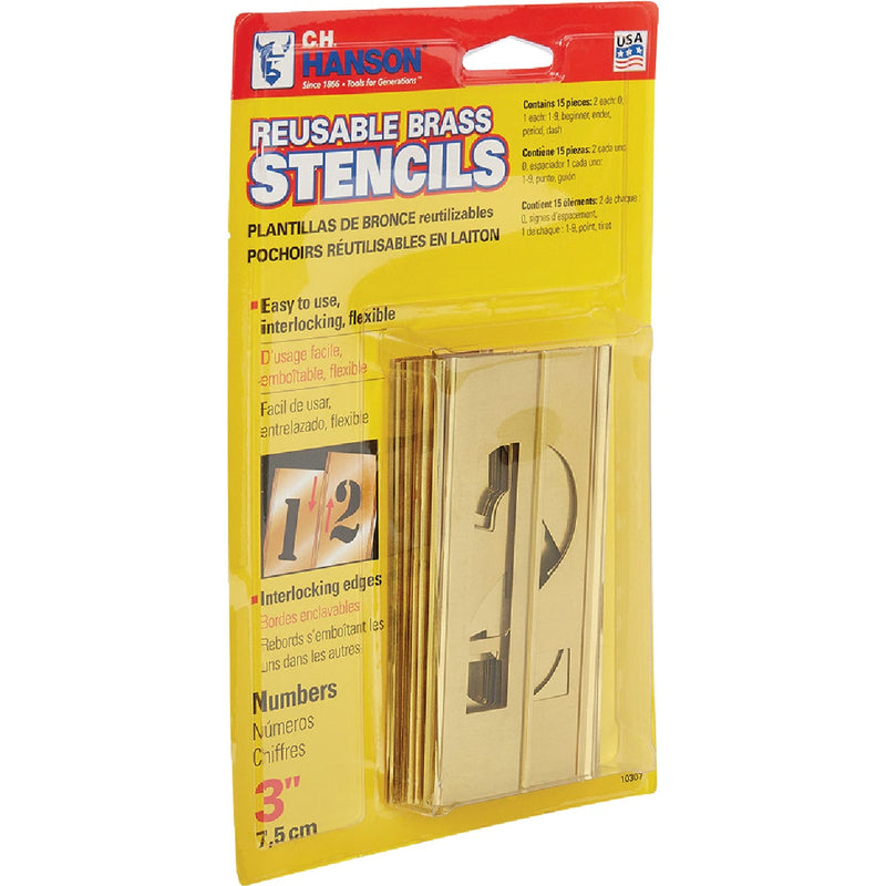 CH Hanson 3 In. Numeral Stencil Set (15 Piece)