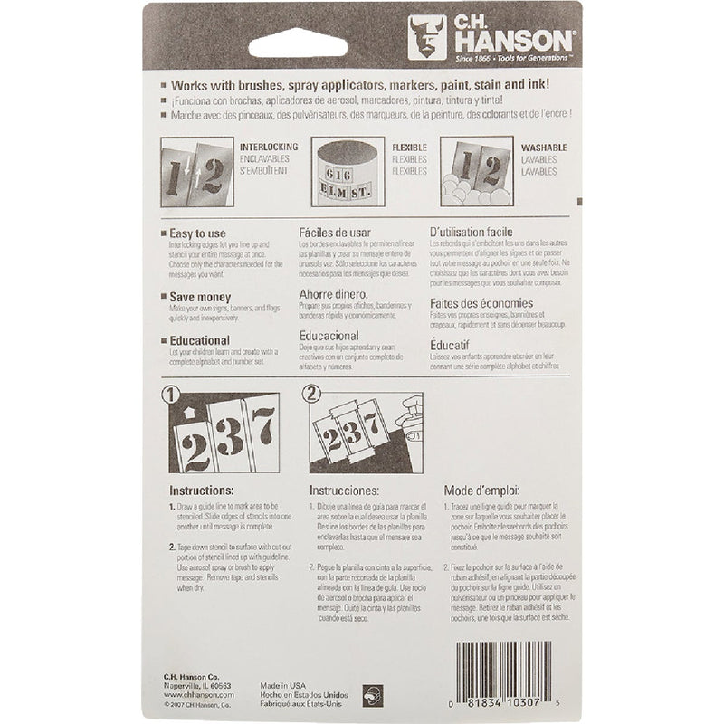 CH Hanson 3 In. Numeral Stencil Set (15 Piece)