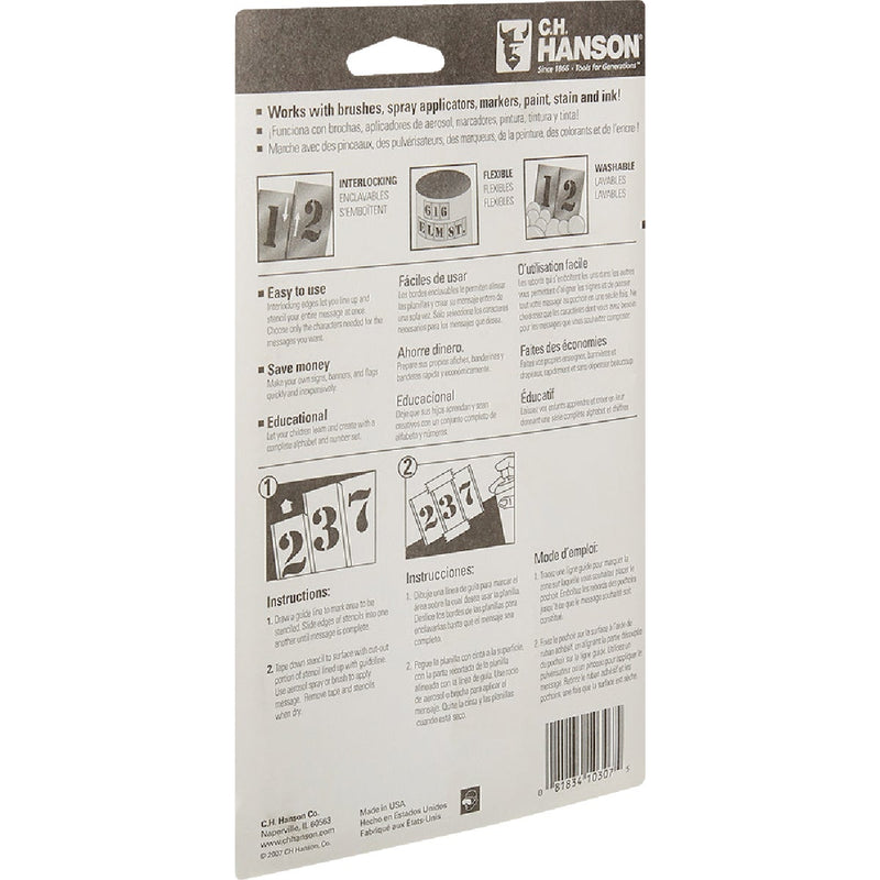 CH Hanson 3 In. Numeral Stencil Set (15 Piece)