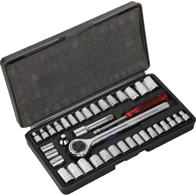 Do it Standard/Metric 1/4 In. and 3/8 In. Drive Combination Ratchet & Socket Set (40-Piece)