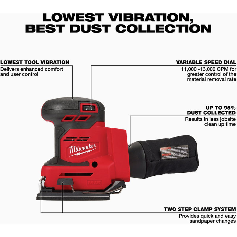 Milwaukee M18 Orbital 1/4 Sheet Variable Speed Cordless Sander (Tool Only)