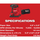 Milwaukee M18 Orbital 1/4 Sheet Variable Speed Cordless Sander (Tool Only)