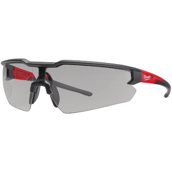 Milwaukee Red & Black Frame Safety Glasses with Gray Anti-Scratch Lenses