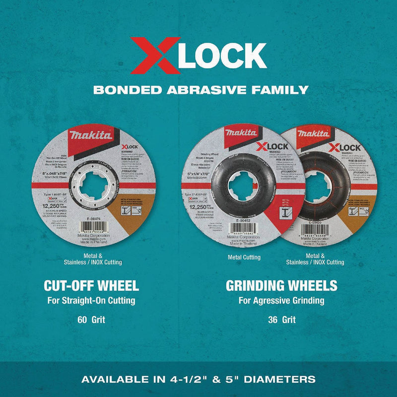 Makita X-LOCK Type 27 4-1/2 In. x 1/4 In. x 7/8 In. Metal/Stainless Grinding Cut-Off Wheel