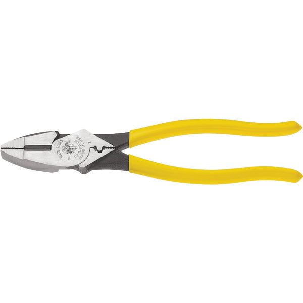 Klein 9 In. Journeyman High-Leverage Linesman Pliers with Crimping Die