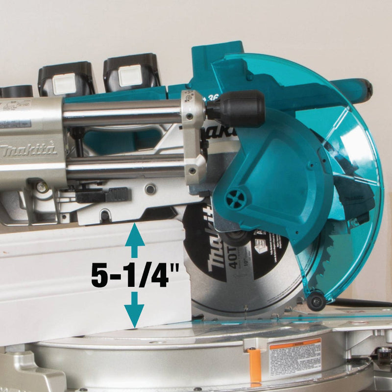 Makita 18 Volt LXT Lithium-Ion Brushless 10 In. Dual-Bevel Sliding Compound Cordless Miter Saw Kit with Laser