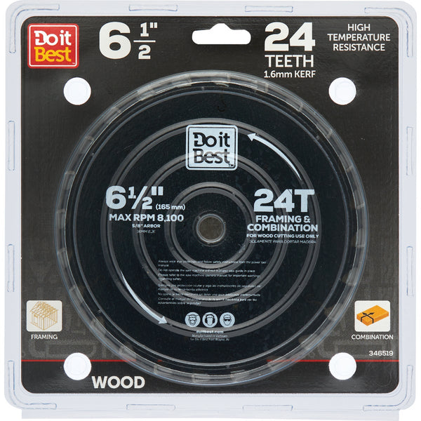 Do it Best 6-1/2 In. 20-Tooth Framing & Ripping Circular Saw Blade