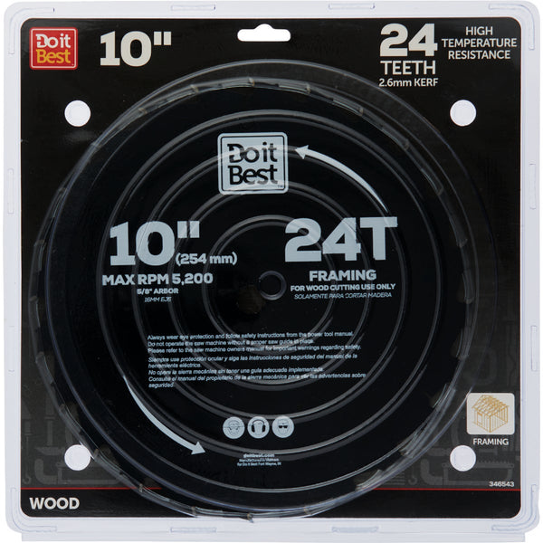 Do it Best 10 In. 24-Tooth Framing & Ripping Circular Saw Blade