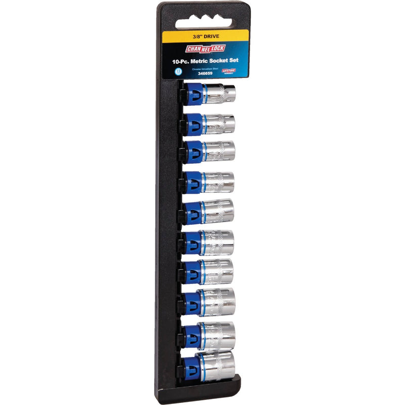 Channellock Metric 3/8 In. Drive 12-Point Shallow Socket Set (10-Piece)