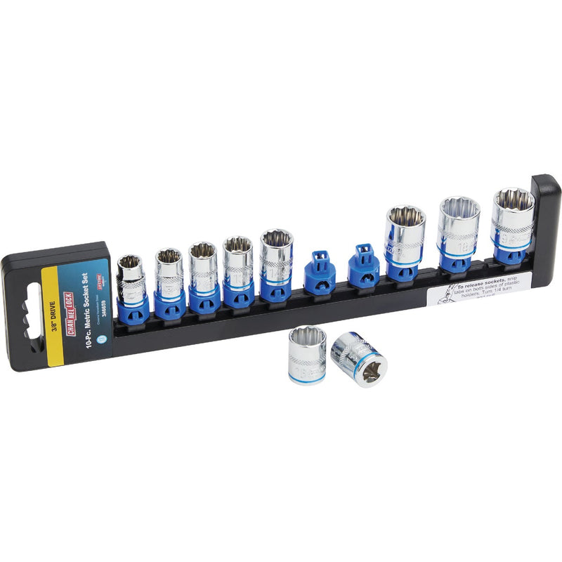 Channellock Metric 3/8 In. Drive 12-Point Shallow Socket Set (10-Piece)