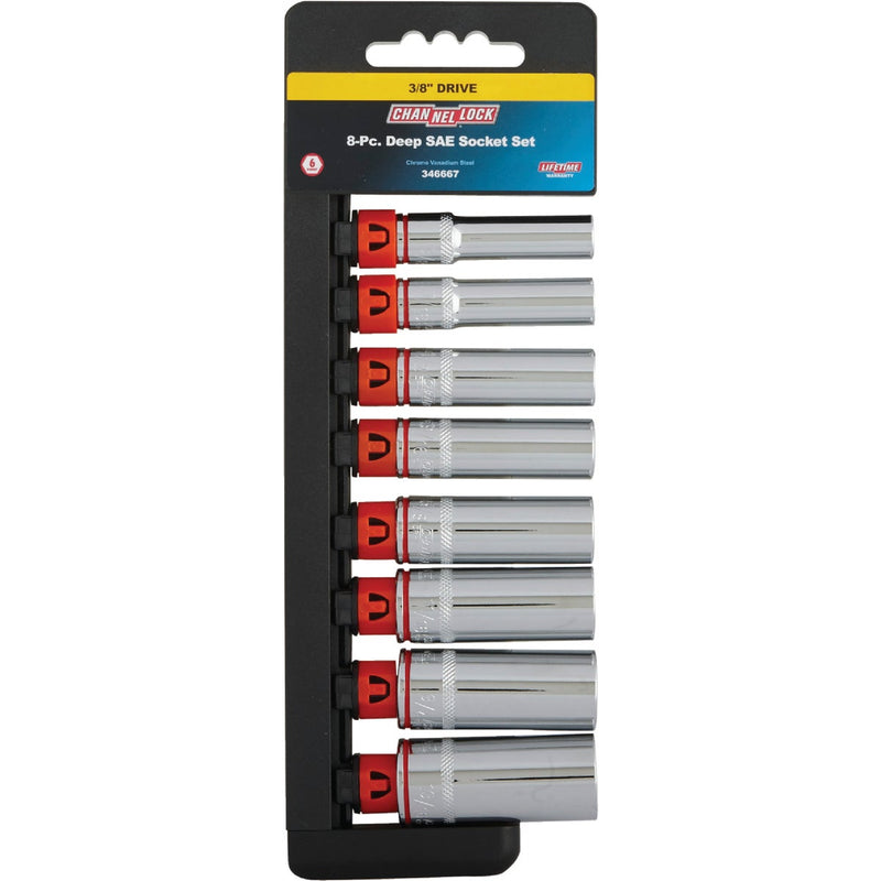 Channellock Standard 3/8 In. Drive 6-Point Deep Socket Set (8-Piece)