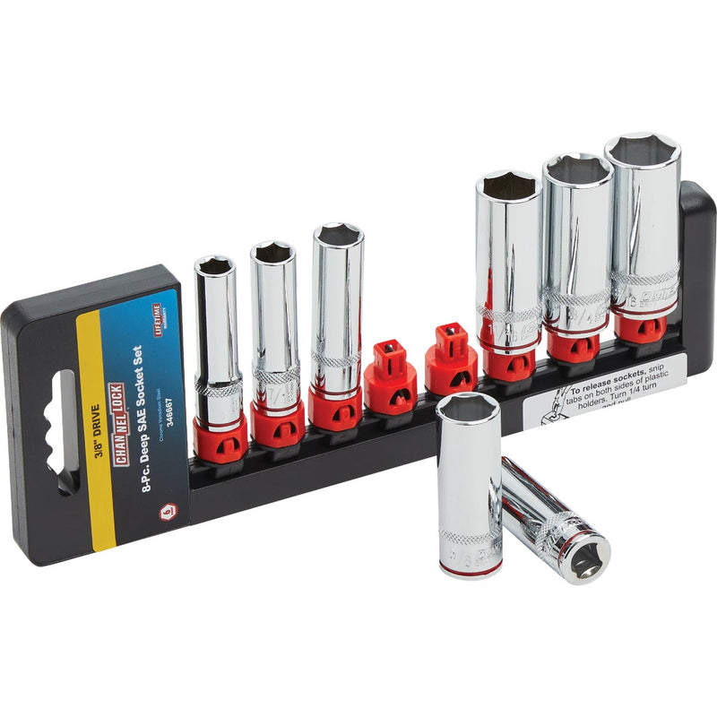 Channellock Standard 3/8 In. Drive 6-Point Deep Socket Set (8-Piece)